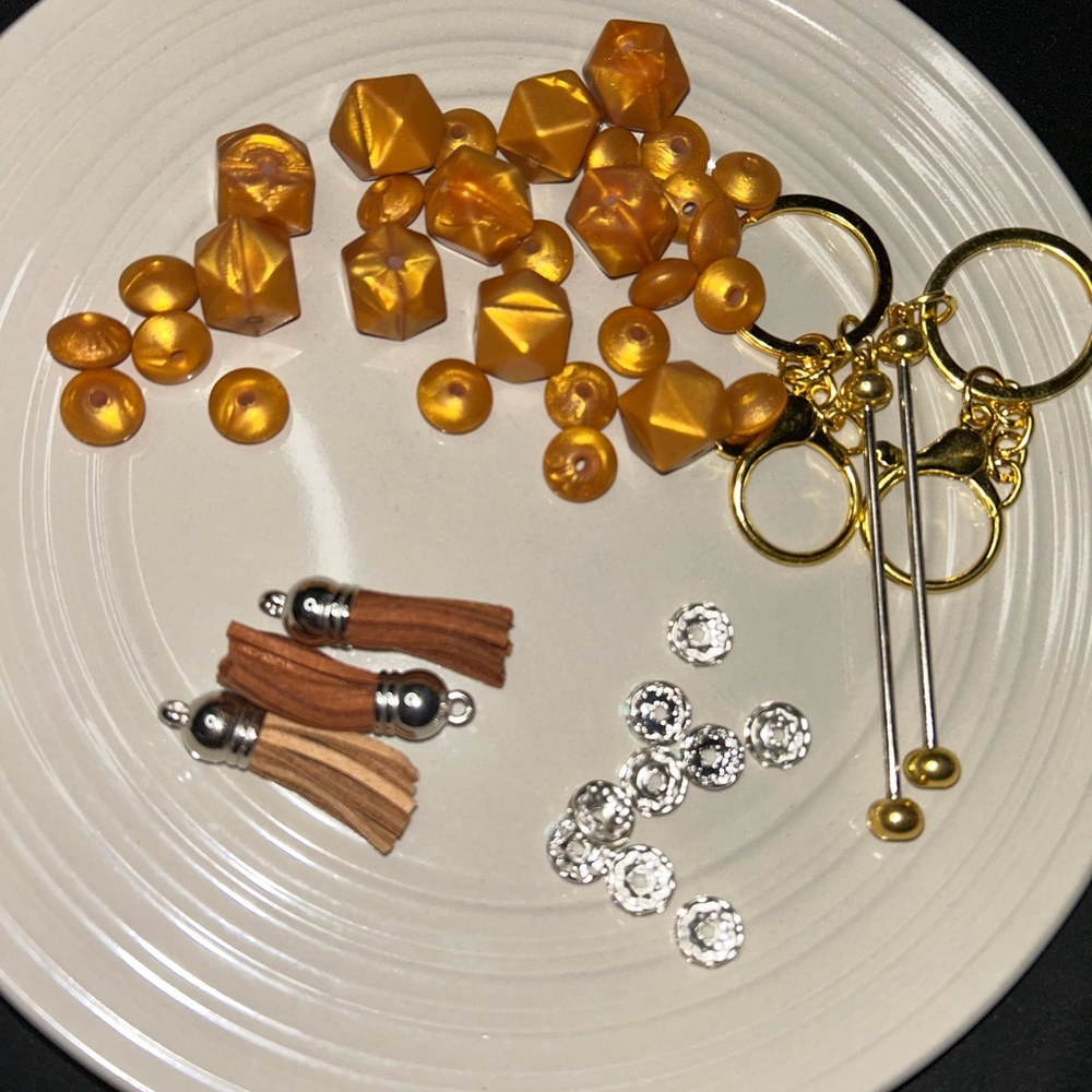 Gold and Silver silicone keychain Making Kit